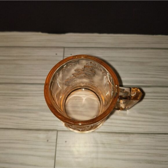 VTG Pink Glass Mug Humpty Dumpty Tom Piper's Son Coffee Cup Nursery Rhymes Tiara - Picture 4 of 8